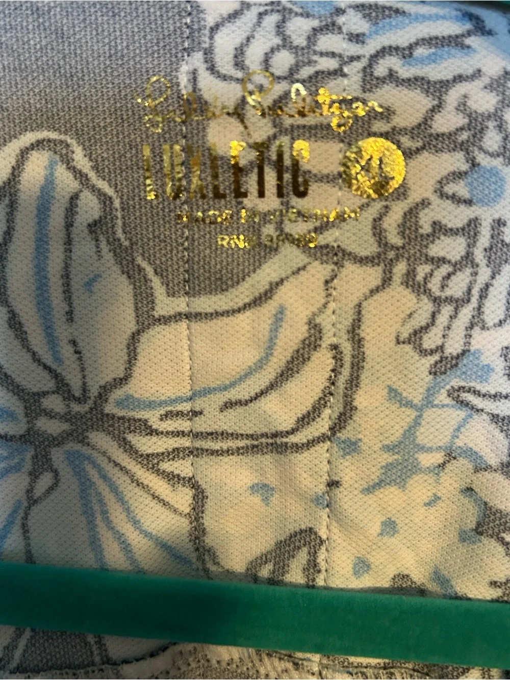 Lilly Pulitzer Navy and Light Blue Floral Polo Top - Picture 2 of 2